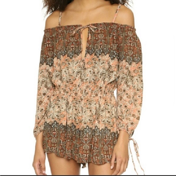 Free People so divine off the shoulder jumpsuit romper sz xs - Picture 4 of 7